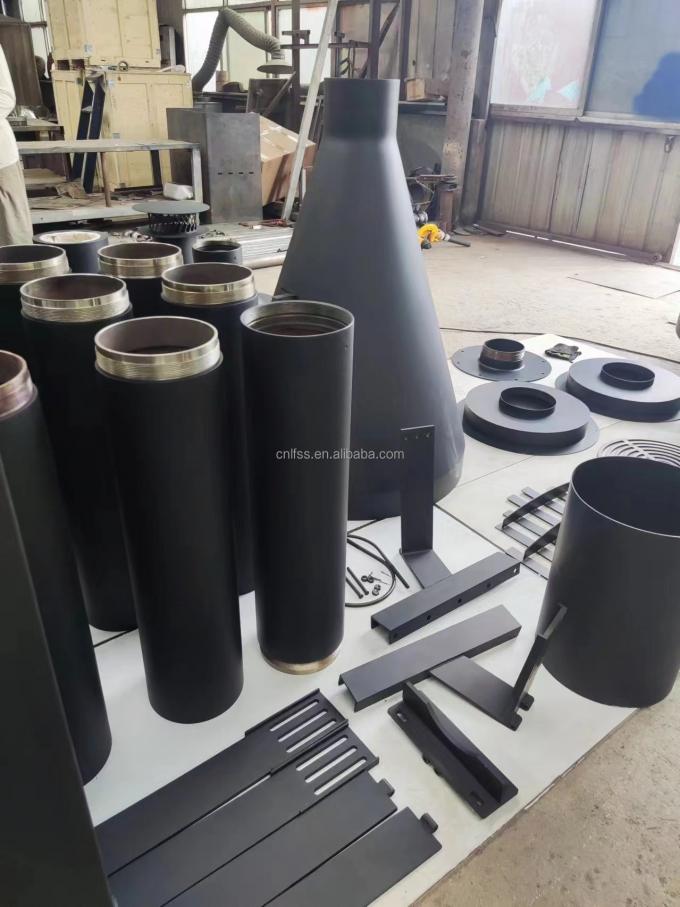 Kaminoen Carbon Steel Ronde tafel Europese stijl Luxe meubels Hoogwaardig Zwart Moderne Glas Kunst Roterende 0