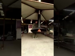 Roterende houten open haard