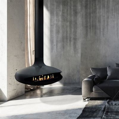 Morden Wall Mounted Wood Burning Fireplace Indoor Central Hanging Round Stove