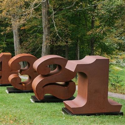 Contemporary Decoration Letter Number Design Corten Steel Metal Art Sculpture